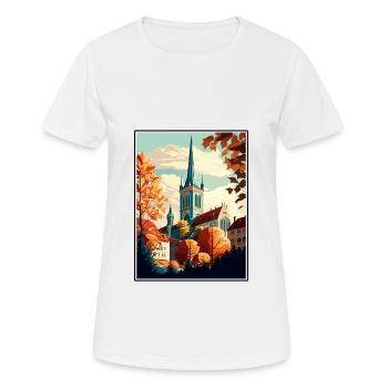 Augsburg Germany Vintage Travel Poster Souvenir - Women's Breathable T-Shirt - white - Front - AI Model Female 172 dark (172cm)