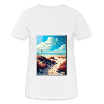 Terschelling Pays-Bas Vintage Voyage Poster WPA - T-shirt respirant Femme - blanc - Devant - AI Model Female 172 dark (172cm)