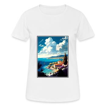 Insel Brac Kroatien Vintage Reiseposter Souvenir - Frauen T-Shirt atmungsaktiv - Weiß - Vorne - AI Model Female 172 dark (172cm)