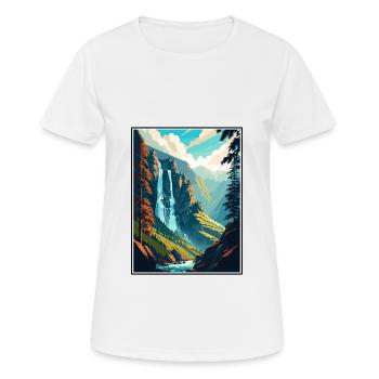 Reichenbachfälle Schweiz Reiseposter - Frauen T-Shirt atmungsaktiv - Weiß - Vorne - AI Model Female 172 dark (172cm)
