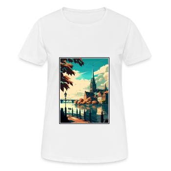Constance Allemagne Vintage voyage affiche Souvenir - T-shirt respirant Femme - blanc - Devant - AI Model Female 172 dark (172cm)