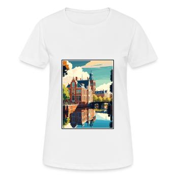 Leeuwarden Pays-Bas Vintage Voyage Poster WPA - T-shirt respirant Femme - blanc - Devant - AI Model Female 172 dark (172cm)