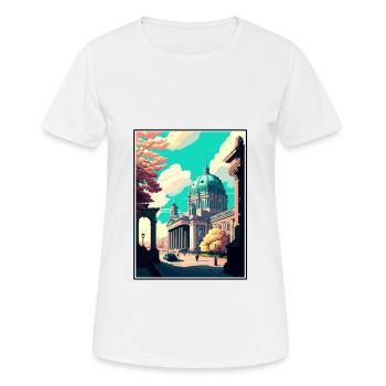 Berlin Germany Vintage Travel Poster WPA Souvenir - Women's Breathable T-Shirt - white - Front - AI Model Female 172 dark (172cm)