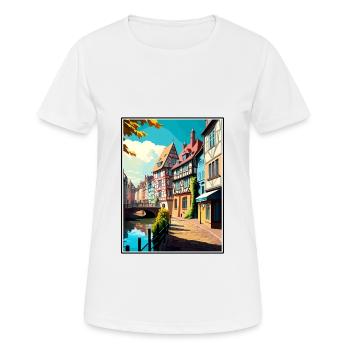 Colmar Frankreich Vintage Reiseposter WPA Souvenir - Frauen T-Shirt atmungsaktiv - Weiß - Vorne - AI Model Female 172 dark (172cm)