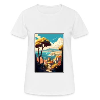 Antibes France Vintage Voyage Affiche WPA Souvenir - T-shirt respirant Femme - blanc - Devant - AI Model Female 172 dark (172cm)