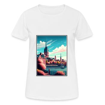Mainz Deutschland Vintage Reiseposter WPA Souvenir - Frauen T-Shirt atmungsaktiv - Weiß - Vorne - AI Model Female 172 dark (172cm)