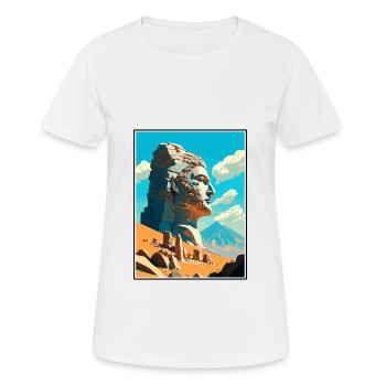 Mont Nemrut Turquie Vintage voyage affiche Souvenir - T-shirt respirant Femme - blanc - Devant - AI Model Female 172 dark (172cm)