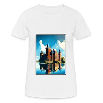 Château de Muiderslot Pays-Bas Affiche de voyage - T-shirt respirant Femme - blanc - Devant - AI Model Female 172 dark (172cm)