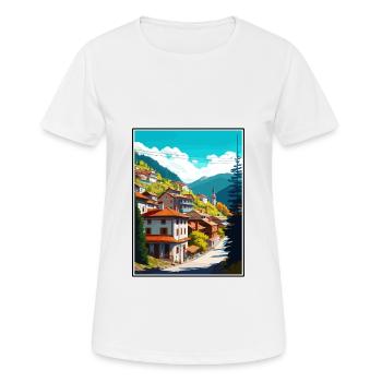 Artvin Turquie Vintage Voyage Affiche WPA Souvenir - T-shirt respirant Femme - blanc - Devant - AI Model Female 172 dark (172cm)