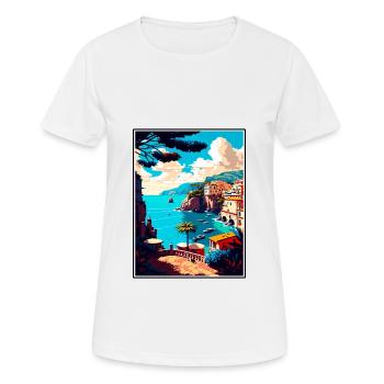 Sorrente Italie Vintage voyage affiche WPA Souvenir - T-shirt respirant Femme - blanc - Devant - AI Model Female 172 dark (172cm)