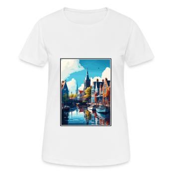 Sneek Pays-Bas Vintage voyage affiche Souvenir - T-shirt respirant Femme - blanc - Devant - AI Model Female 172 dark (172cm)