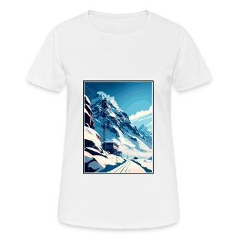 Jungfraujoch Suisse Affiche de voyage vintage WPA - T-shirt respirant Femme - blanc - Devant - AI Model Female 172 dark (172cm)