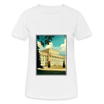 Schönbrunn Palace Austria Vintage Travel Poster - Women's Breathable T-Shirt - white - Front - AI Model Female 172 dark (172cm)