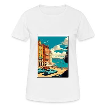 Trieste Italie Vintage voyage affiche WPA Souvenir - T-shirt respirant Femme - blanc - Devant - AI Model Female 172 dark (172cm)