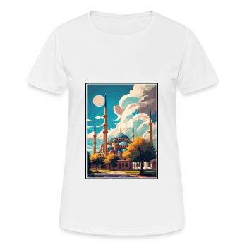 Edirne Turquie Vintage voyage affiche WPA Souvenir - T-shirt respirant Femme - blanc - Devant - AI Model Female 172 dark (172cm)