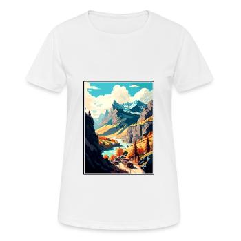 Vallée d’Aoste Italie Vintage voyage affiche Souvenir - T-shirt respirant Femme - blanc - Devant - AI Model Female 172 dark (172cm)