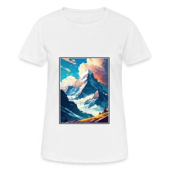 Eiger Suisse Vintage Voyage Poster Souvenir - T-shirt respirant Femme - blanc - Devant - AI Model Female 172 dark (172cm)