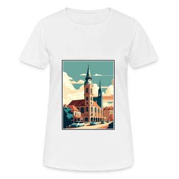 Stuttgart Allemagne Vintage voyage affiche Souvenir - T-shirt respirant Femme - blanc - Devant - AI Model Female 172 dark (172cm)