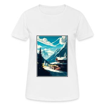 Klosters Serneus Schweiz Vintage Reiseposter - Frauen T-Shirt atmungsaktiv - Weiß - Vorne - AI Model Female 172 dark (172cm)
