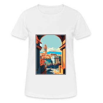 Barcelona Spanien Vintage Reiseposter WPA Souvenir - Frauen T-Shirt atmungsaktiv - Weiß - Vorne - AI Model Female 172 dark (172cm)