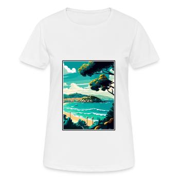 San Sebastian, Spanien, Vintage, Reiseposter, Souvenir - Frauen T-Shirt atmungsaktiv - Weiß - Vorne - AI Model Female 172 dark (172cm)