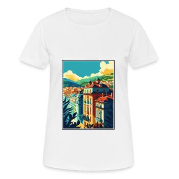 Bilbao Spain Vintage Travel Poster WPA Souvenir - Women's Breathable T-Shirt - white - Front - AI Model Female 172 dark (172cm)
