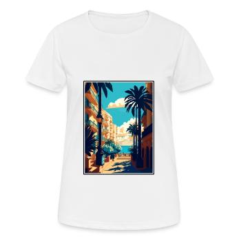 Malaga Espagne Vintage voyage affiche WPA Souvenir - T-shirt respirant Femme - blanc - Devant - AI Model Female 172 dark (172cm)