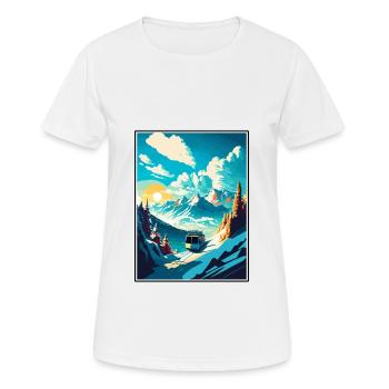Laax Schweiz Vintage Reiseposter Souvenir - Frauen T-Shirt atmungsaktiv - Weiß - Vorne - AI Model Female 172 dark (172cm)