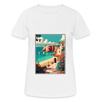 Lagos Portugal Vintage Reiseposter WPA Souvenir - Frauen T-Shirt atmungsaktiv - Weiß - Vorne - AI Model Female 172 dark (172cm)