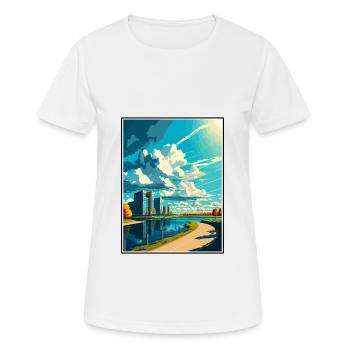 Almere Pays-Bas Vintage voyage affiche Souvenir - T-shirt respirant Femme - blanc - Devant - AI Model Female 172 dark (172cm)