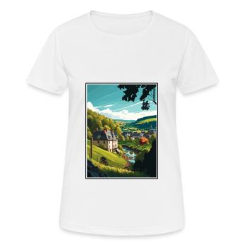 Ardennes France Vintage voyage affiche WPA Souvenir - T-shirt respirant Femme - blanc - Devant - AI Model Female 172 dark (172cm)
