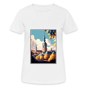 Dortmund Allemagne Vintage voyage affiche Souvenir - T-shirt respirant Femme - blanc - Devant - AI Model Female 172 dark (172cm)