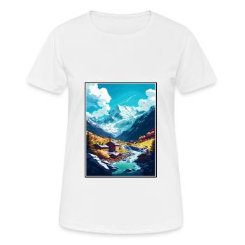 Saas Fee Suisse Vintage voyage affiche WPA Art - T-shirt respirant Femme - blanc - Devant - AI Model Female 172 dark (172cm)