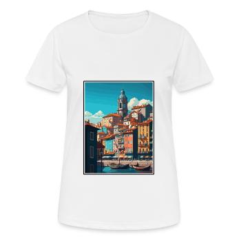 Porto Portugal Vintage Reiseposter WPA Souvenir - Frauen T-Shirt atmungsaktiv - Weiß - Vorne - AI Model Female 172 dark (172cm)