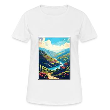 Vallée du Douro Portugal Vintage Travel Poster WPA - T-shirt respirant Femme - blanc - Devant - AI Model Female 172 dark (172cm)