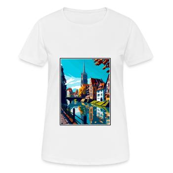 Ulm Germany Vintage Travel Poster WPA Souvenir - Women's Breathable T-Shirt - white - Front - AI Model Female 172 dark (172cm)