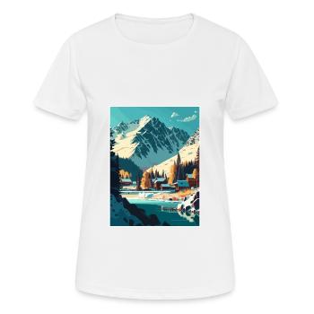 Arosa Switzerland Swiss Vintage Travel Poster WPA - Women's Breathable T-Shirt - white - Front - AI Model Female 172 dark (172cm)