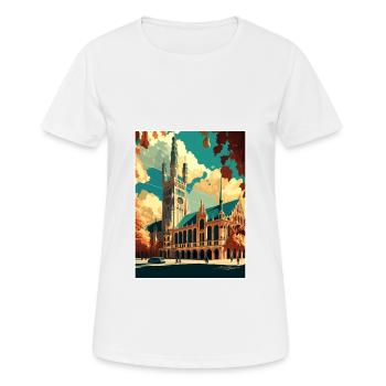 Munich Allemagne Vintage voyage affiche WPA Souvenir - T-shirt respirant Femme - blanc - Devant - AI Model Female 172 dark (172cm)