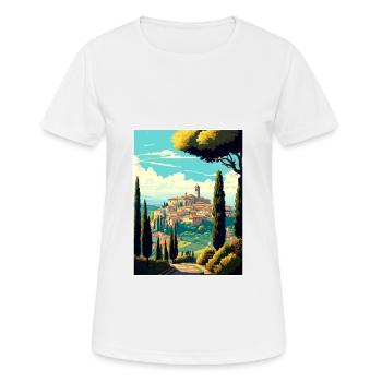 Montepulciano Italie Vintage voyage affiche Souvenir - T-shirt respirant Femme - blanc - Devant - AI Model Female 172 dark (172cm)