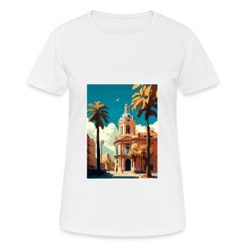 Valence Espagne Vintage voyage affiche WPA Souvenir - T-shirt respirant Femme - blanc - Devant - AI Model Female 172 dark (172cm)