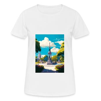 Savannah Georgia Vintage Reiseposter Souvenir - Frauen T-Shirt atmungsaktiv - Weiß - Vorne - AI Model Female 172 dark (172cm)