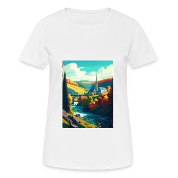 Ardennes France Vintage voyage affiche WPA Souvenir - T-shirt respirant Femme - blanc - Devant - AI Model Female 172 dark (172cm)