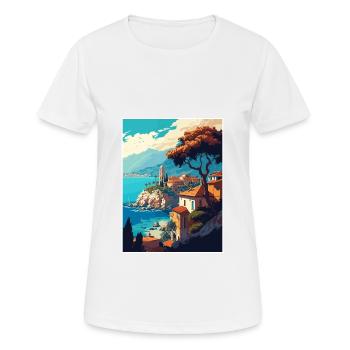 Antalya Decoration Turkey Vintage Travel Poster - Women's Breathable T-Shirt - white - Front - AI Model Female 172 dark (172cm)