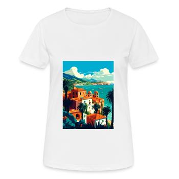 Sicile Italie Décoration Vintage Voyage Affiche WPA - T-shirt respirant Femme - blanc - Devant - AI Model Female 172 dark (172cm)