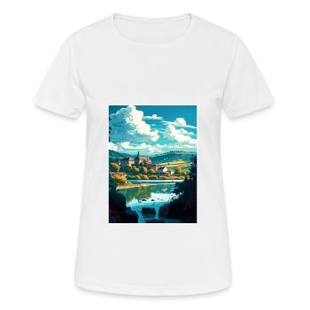 Dordogne Décoration Vintage Voyage Affiche Souvenir - T-shirt respirant Femme - blanc - Devant - AI Model Female 172 dark (172cm)