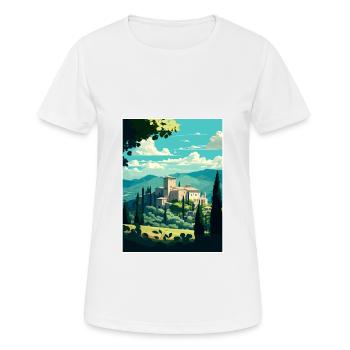 Assise Italie Vintage voyage affiche WPA Souvenir - T-shirt respirant Femme - blanc - Devant - AI Model Female 172 dark (172cm)