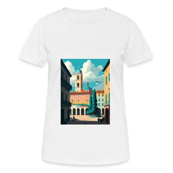 Bologne Décoration Italie Vintage Voyage Affiche WPA - T-shirt respirant Femme - blanc - Devant - AI Model Female 172 dark (172cm)