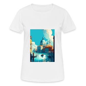 Venedig Italien Dekoration Markusplatz Souvenir - Frauen T-Shirt atmungsaktiv - Weiß - Vorne - AI Model Female 172 dark (172cm)
