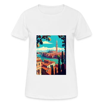 Vérone Italie Décoration Vintage Voyage Affiche WPA - T-shirt respirant Femme - blanc - Devant - AI Model Female 172 dark (172cm)