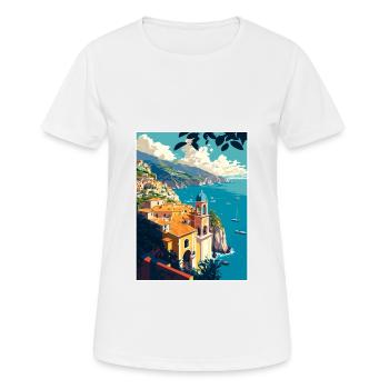 Amalfi Italie Vintage voyage affiche WPA Souvenir - T-shirt respirant Femme - blanc - Devant - AI Model Female 172 dark (172cm)
